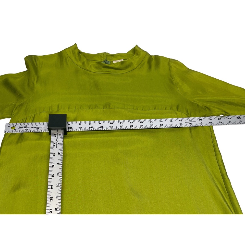 Massimo Alba Silk Shift Dress L‎ Chartreuse Hand Painted Snake Tunic - Picture 11 of 12